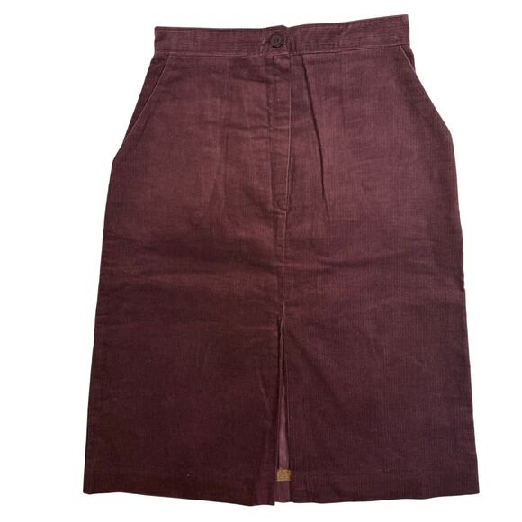 Vintage 80s Wrangler Burgundy Corduroy A-Line Skirt Women’s 11 Western 26” Waist - Picture 3 of 10